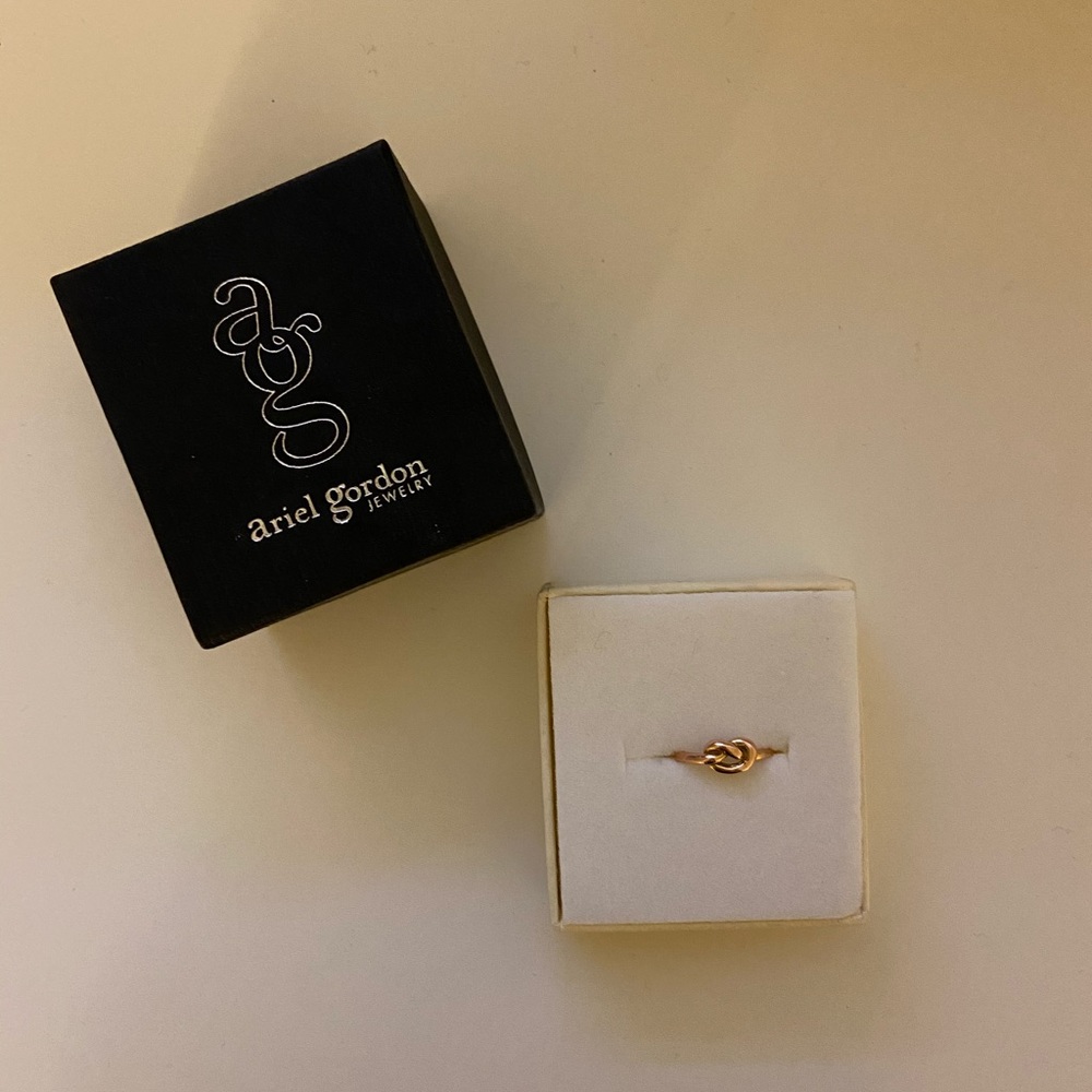 Ariel Gordon Jewelry Love Knot Ring Rose Gold 2.5